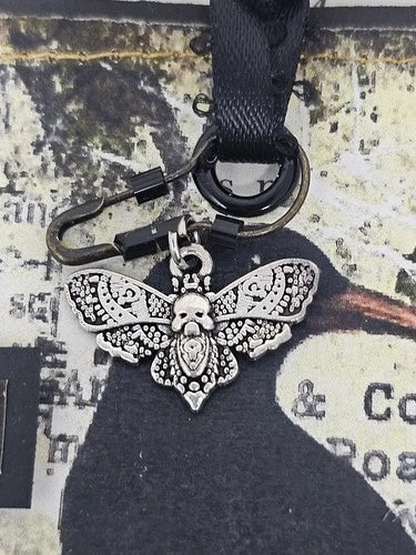 Vintage Bookmark SKULL AND FLOWER