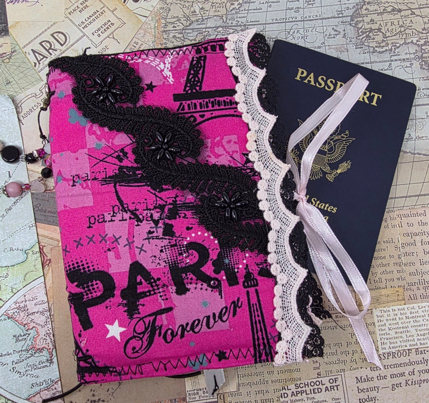 Vintage Passport Holder - Paris with Love