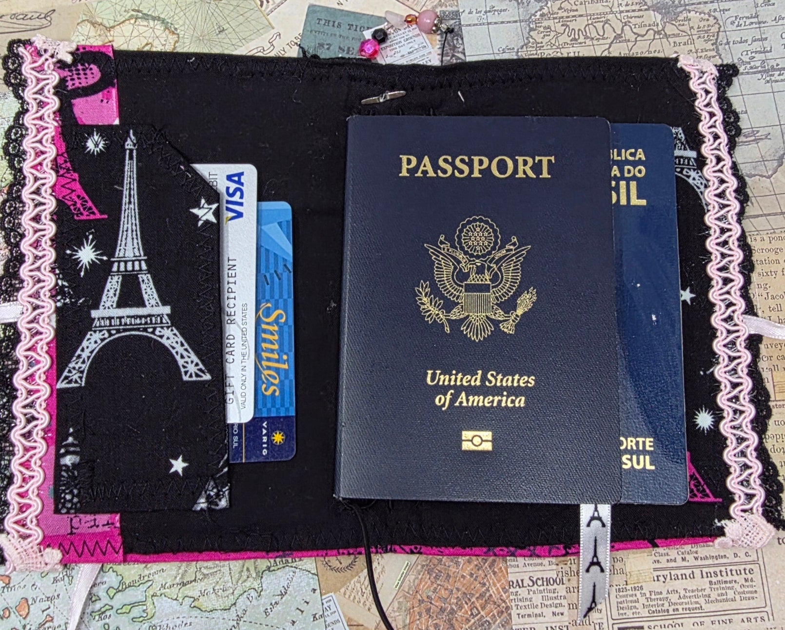Vintage Passport Holder - Paris with Love