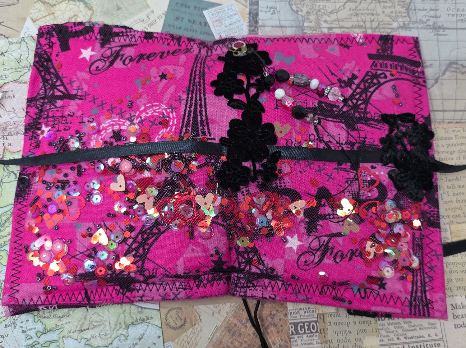 Vintage Passport Holder - Paris Sequin