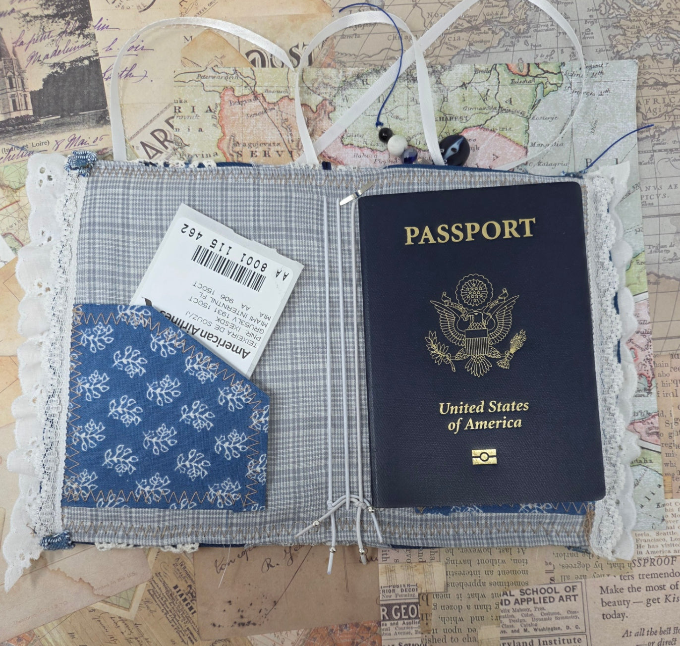 Vintage Passport Holder - Mandala Crochet