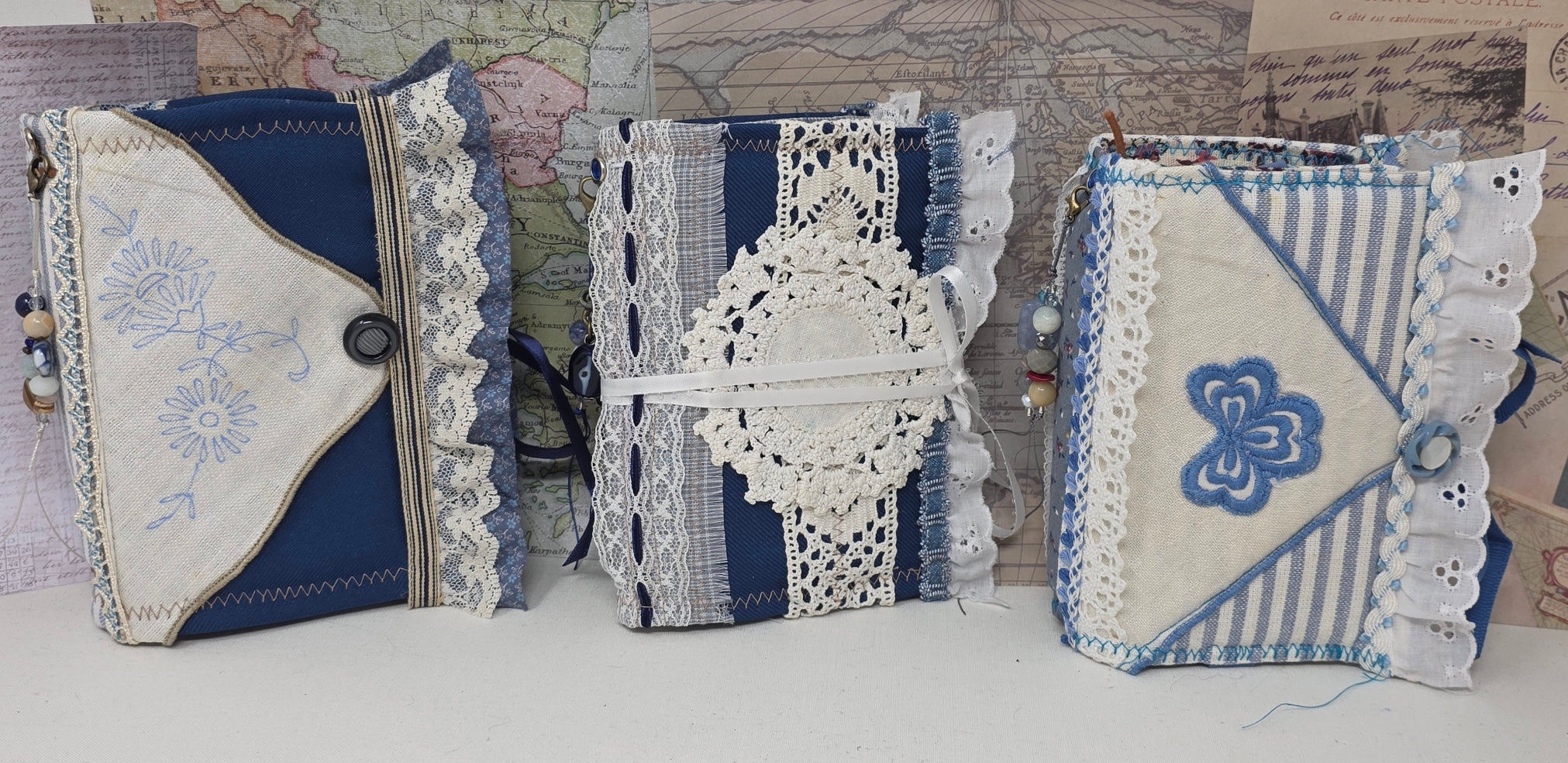 Vintage Passport Holder - Blue Lotus