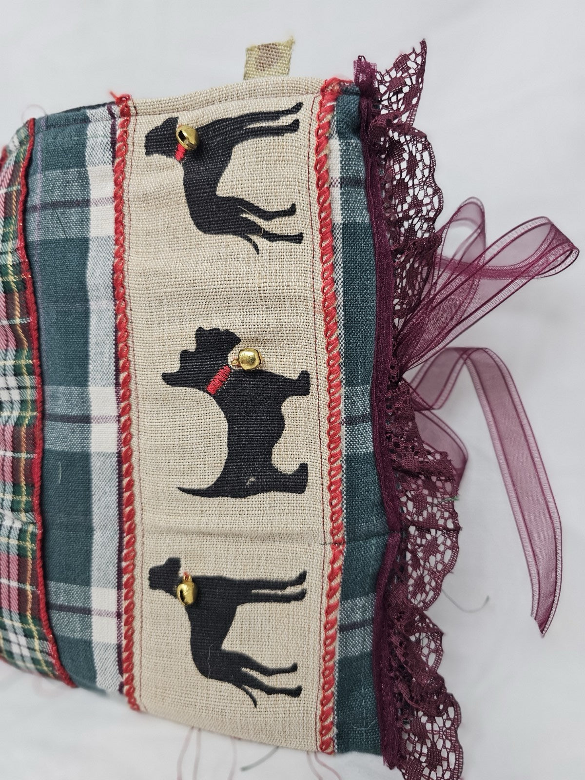 Christmas Vintage Journal- Cats & Dogs Pawlidays! Handmade Soft Cover Fabric.