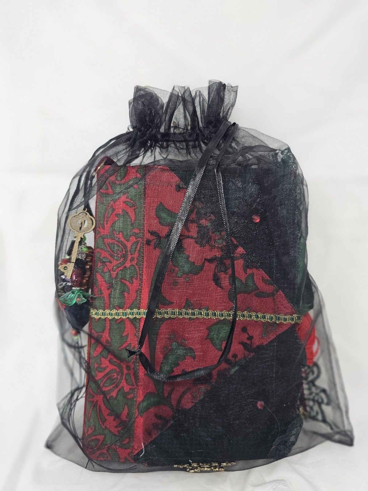 Gothic Christmas Vintage Journal Handmade Hard CoverFabric