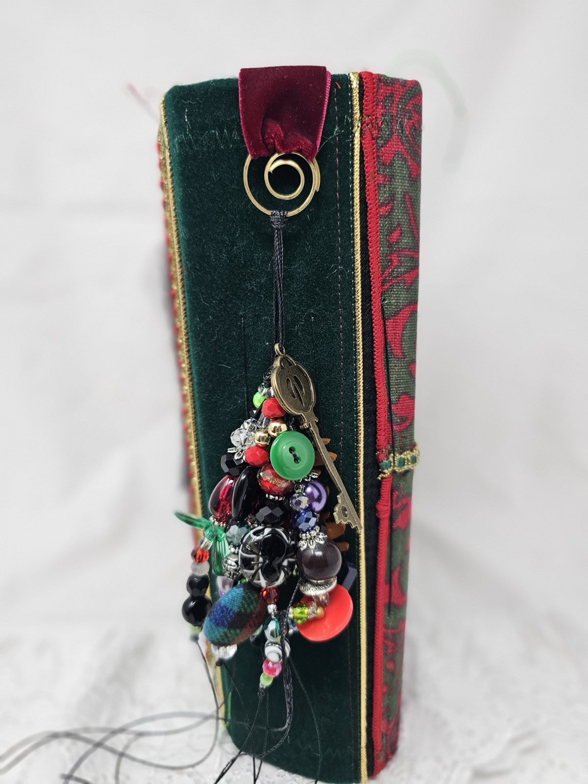 Gothic Christmas Vintage Journal Handmade Hard CoverFabric