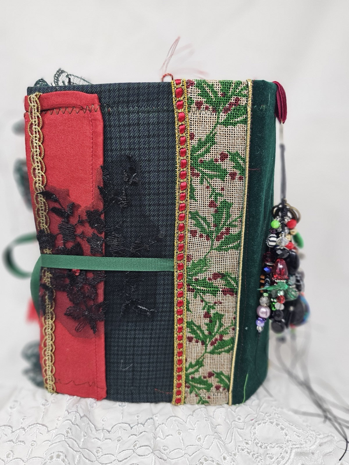 Gothic Christmas Vintage Journal Handmade Hard CoverFabric