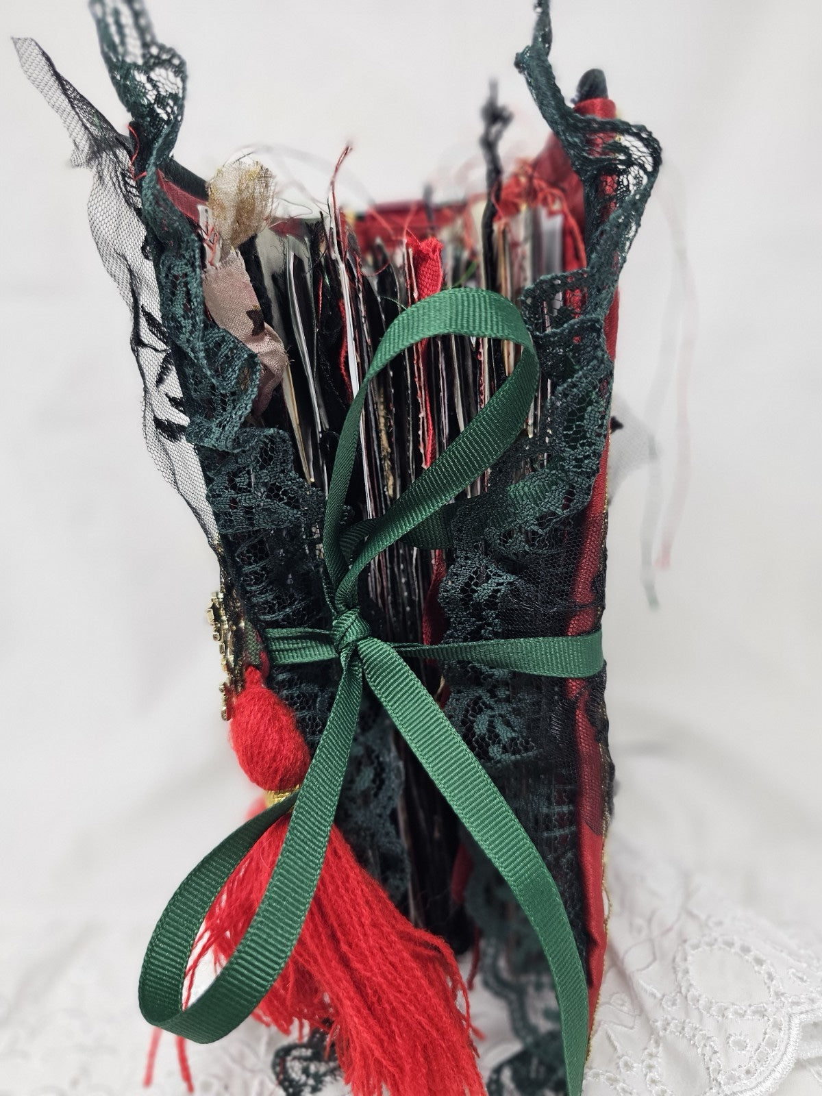 Gothic Christmas Vintage Journal Handmade Hard CoverFabric