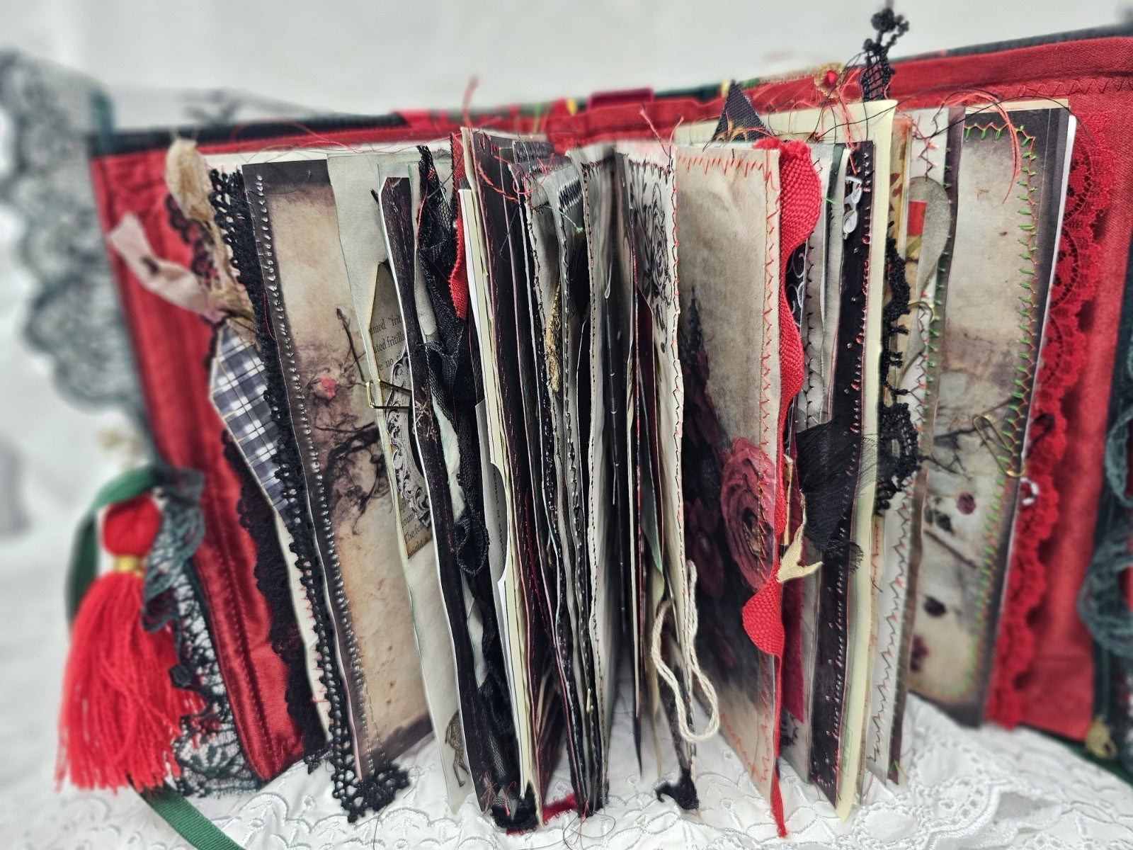 Gothic Christmas Vintage Journal Handmade Hard CoverFabric