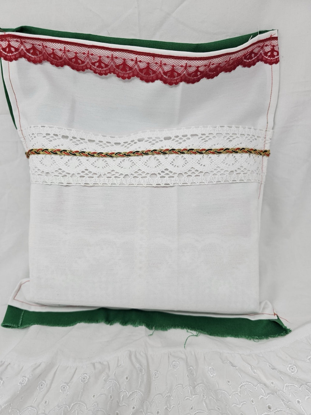 Christmas Vintage Journal- Candy Cane - Handmade Soft Cover Fabric.