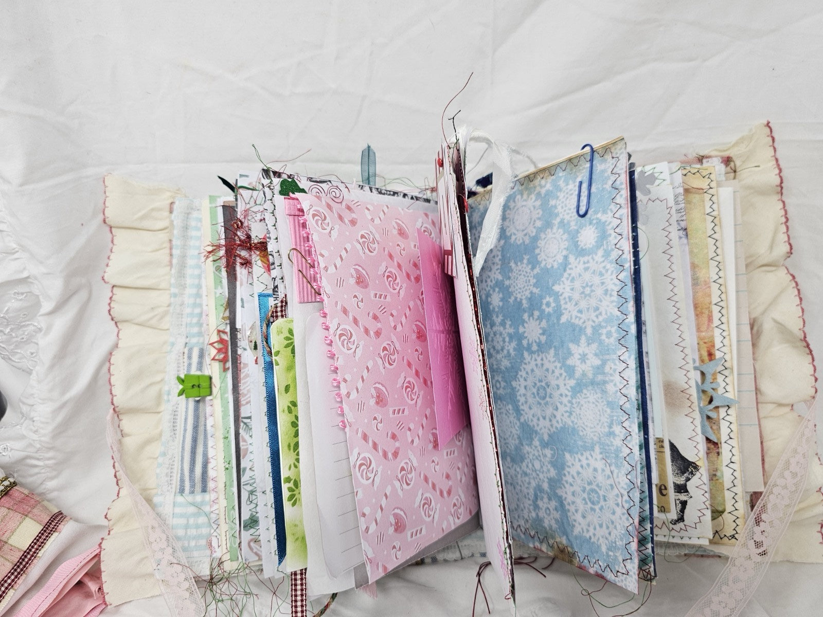 Christmas Vintage Journal- The Pink Nutcracker - Handmade Hard Cover Fabric