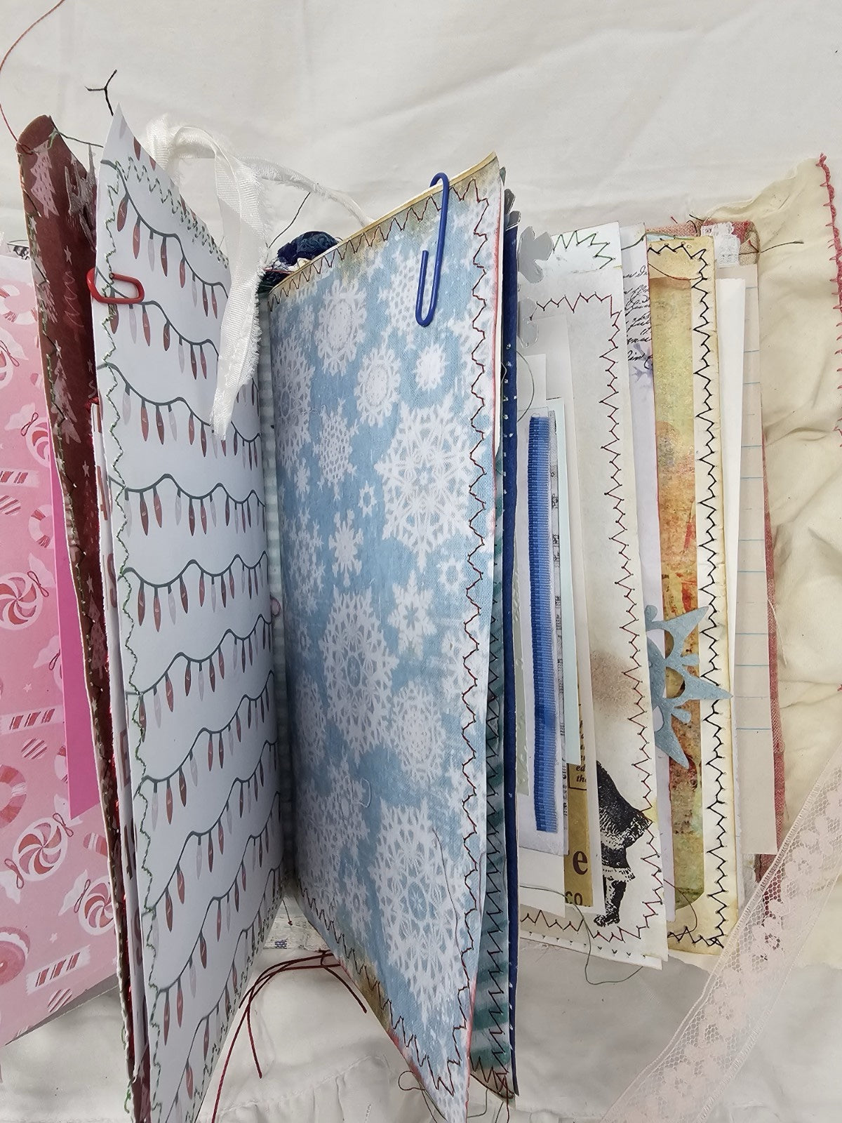 Christmas Vintage Journal- The Pink Nutcracker - Handmade Hard Cover Fabric