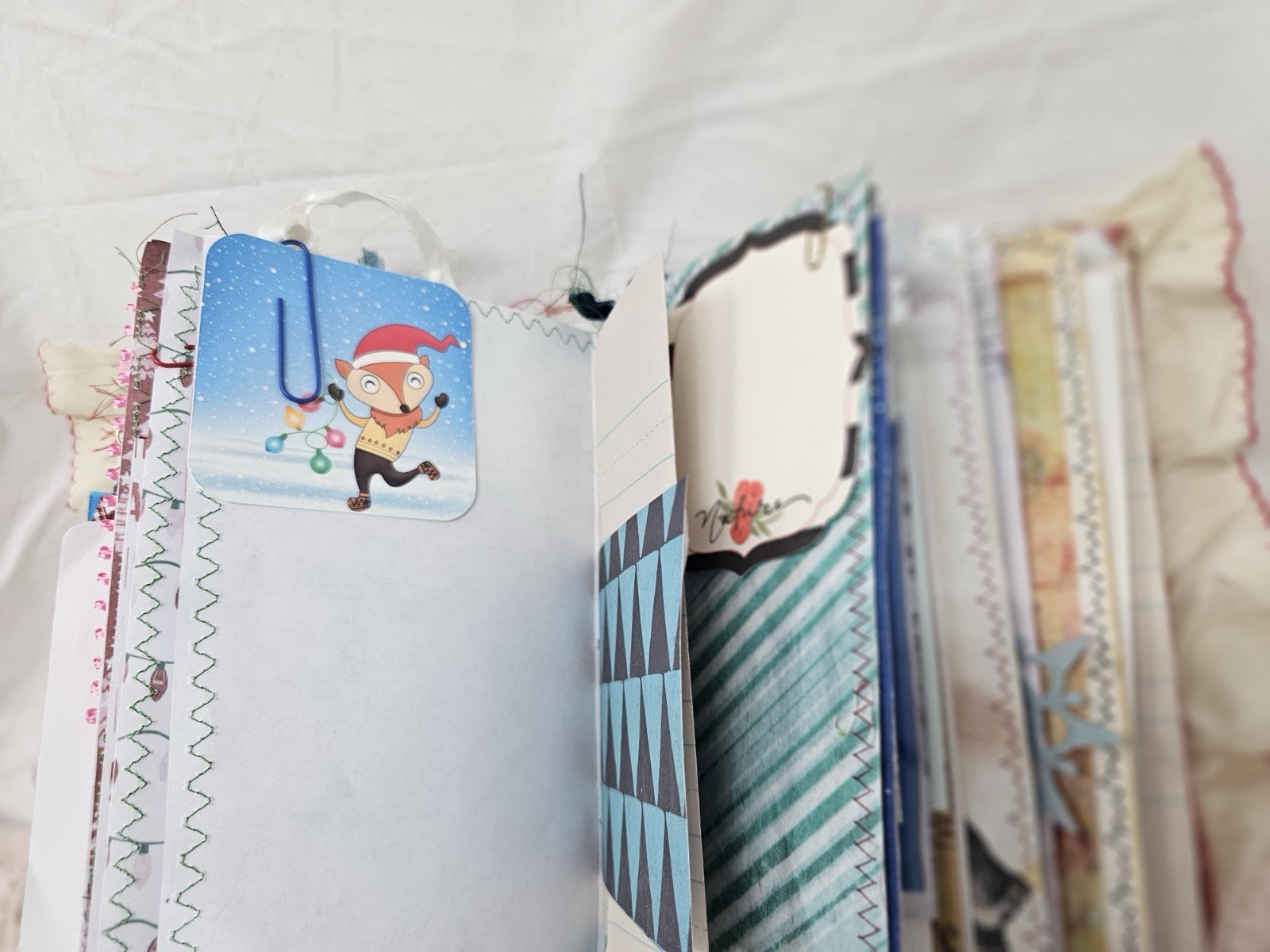 Christmas Vintage Journal- The Pink Nutcracker - Handmade Hard Cover Fabric