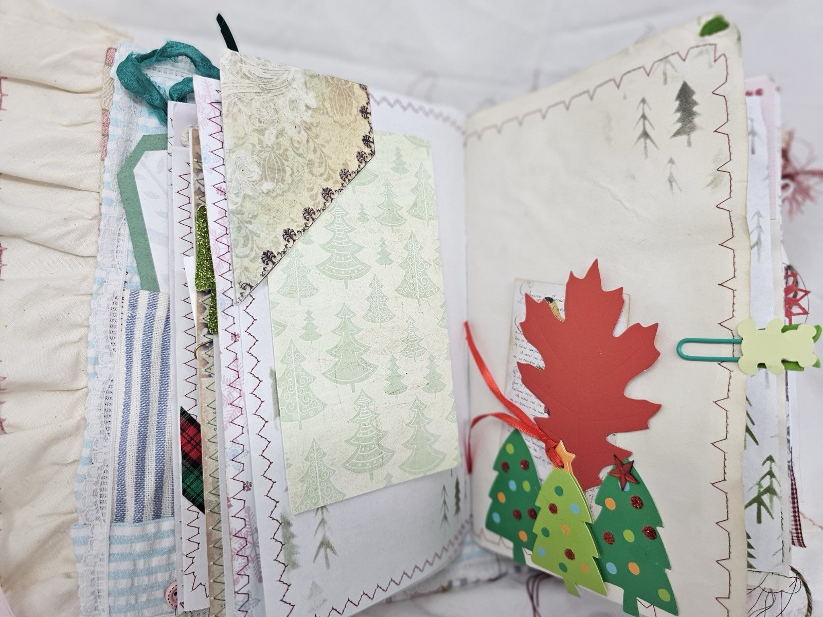 Christmas Vintage Journal- The Pink Nutcracker - Handmade Hard Cover Fabric