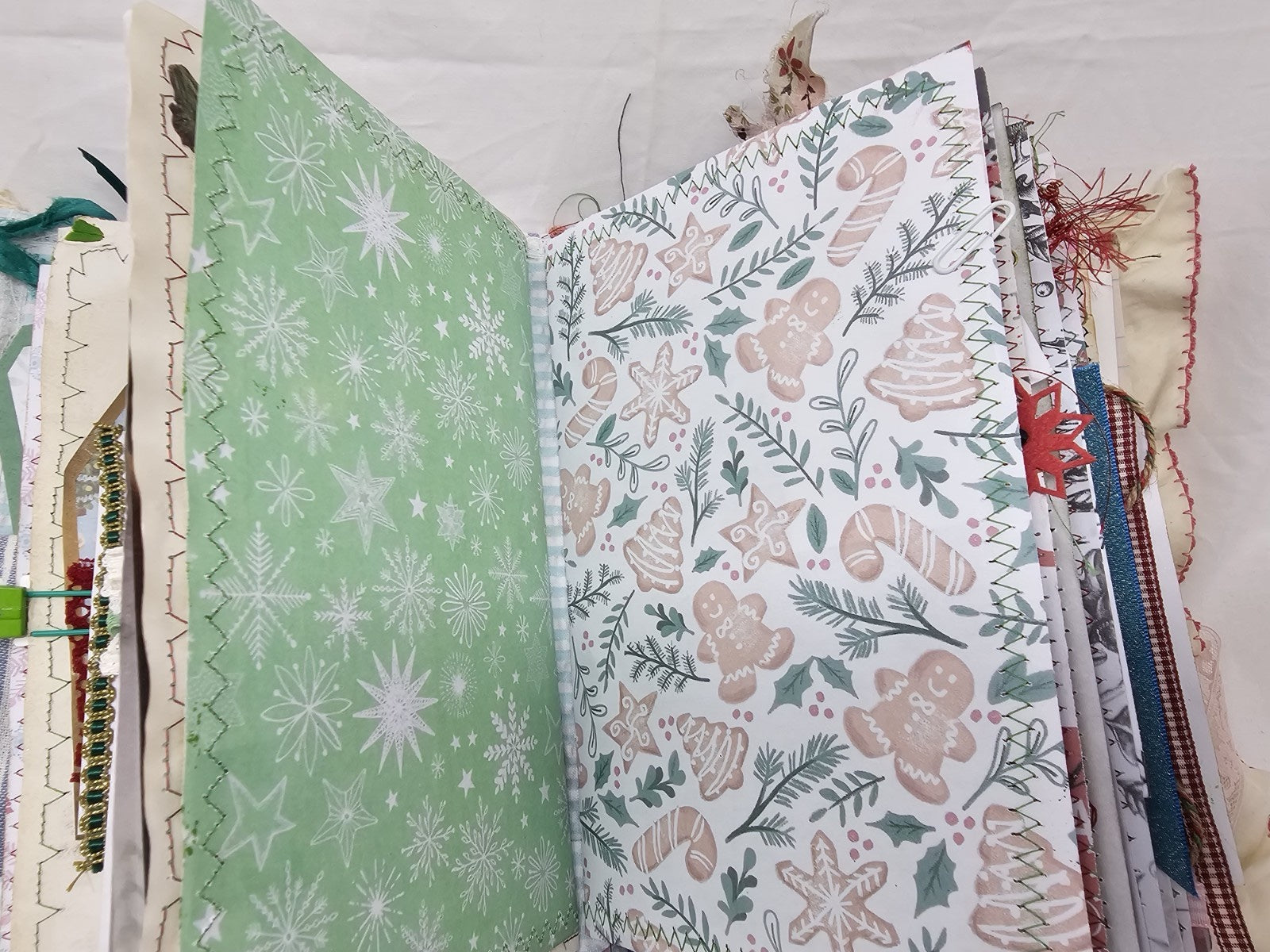 Christmas Vintage Journal- The Pink Nutcracker - Handmade Hard Cover Fabric