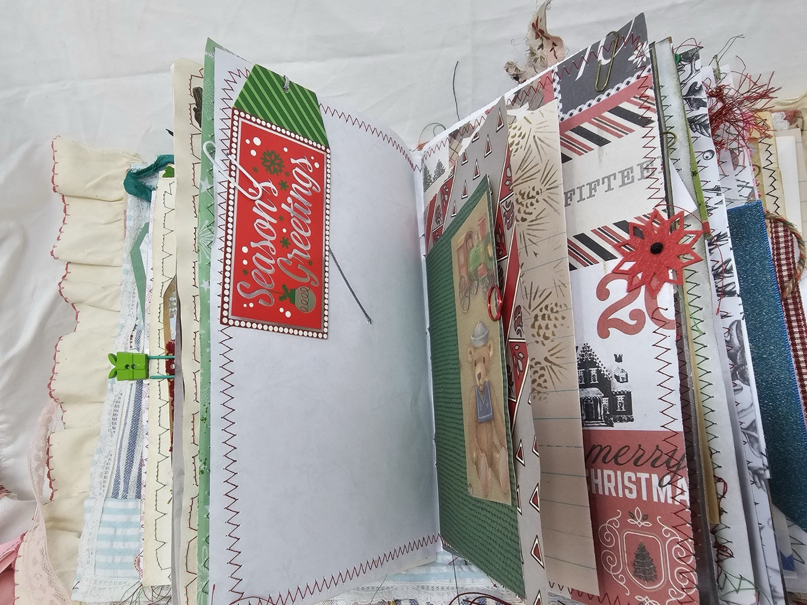 Christmas Vintage Journal- The Pink Nutcracker - Handmade Hard Cover Fabric