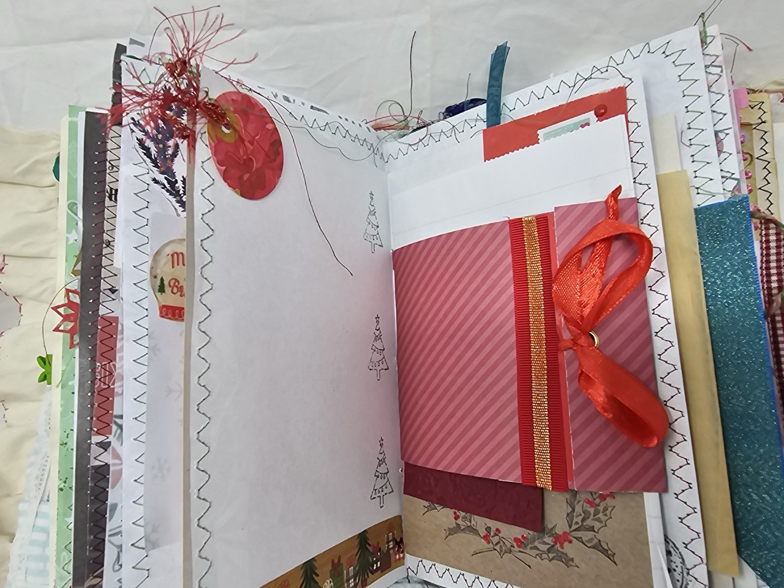 Christmas Vintage Journal- The Pink Nutcracker - Handmade Hard Cover Fabric