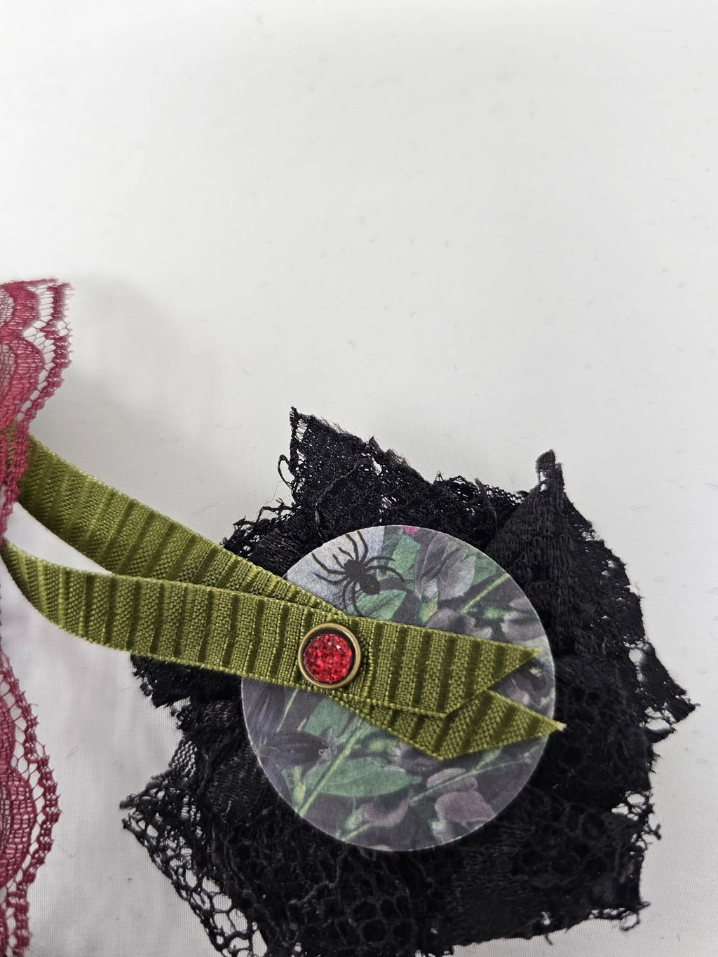 Vintage Chick Lace Bookmark - Surrender - Handmade