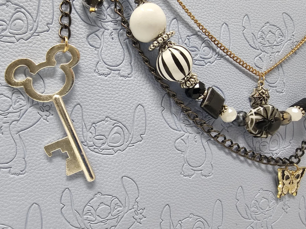 Double Chain Purse Charm - Mickey's Key & Spider