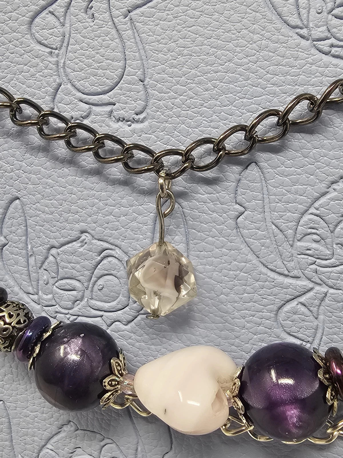 Double Chain Purse Charm - Mickey's Key & Purple Heart