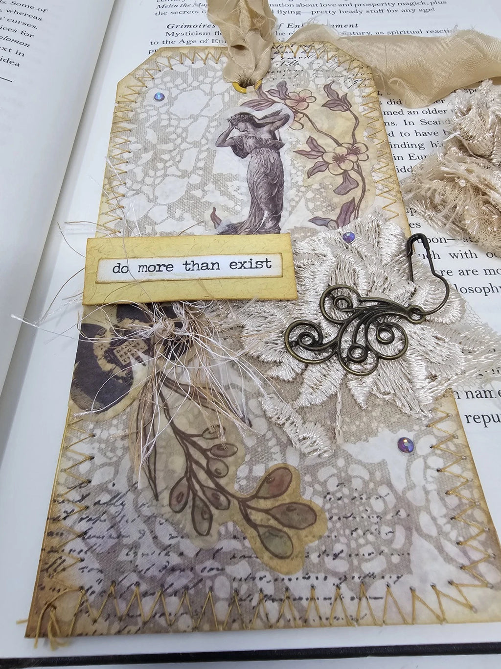 Vintage Bookmark - "Do More Than Exist".