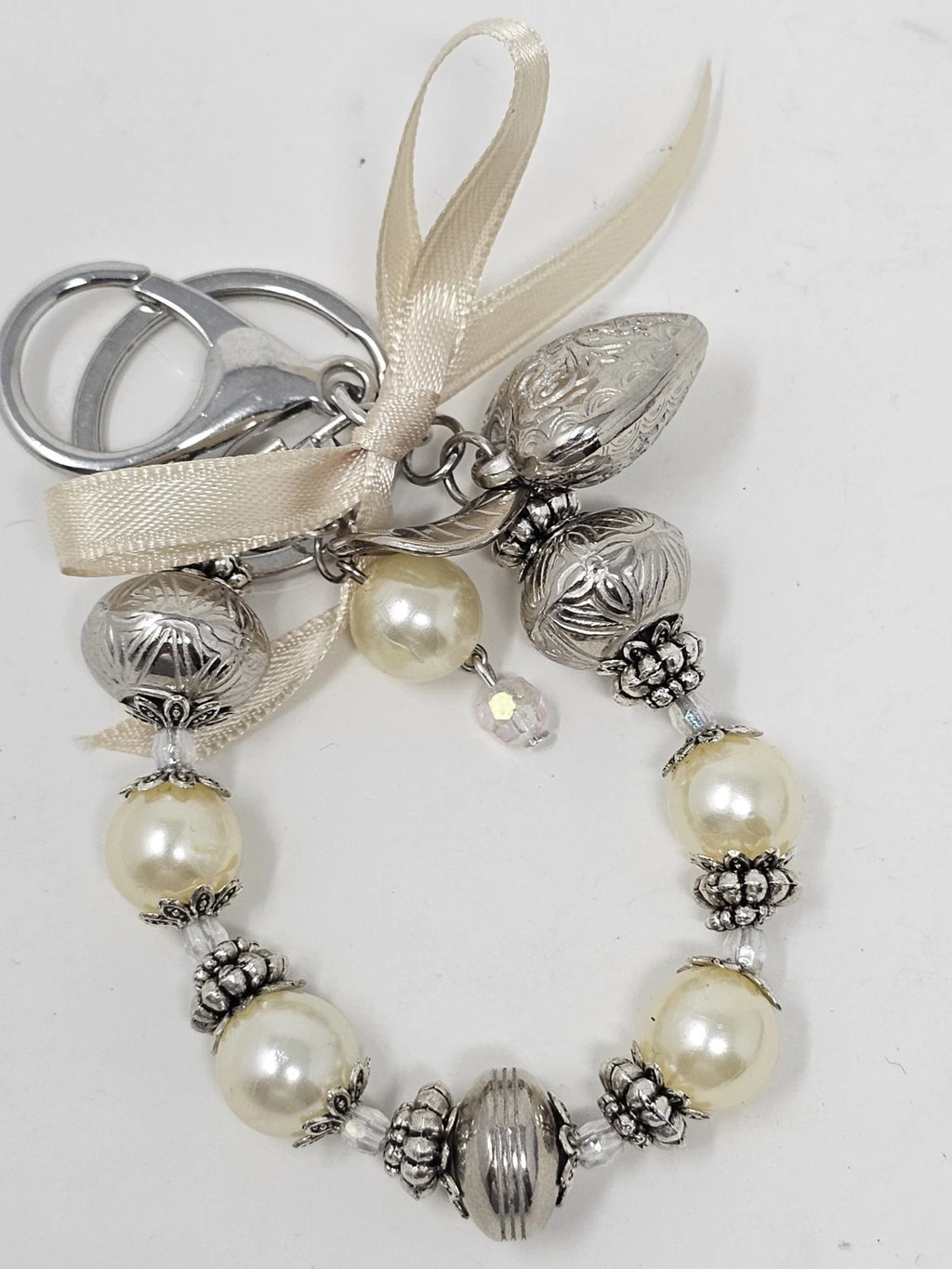 Purse  Charm - Pearl and Hearts