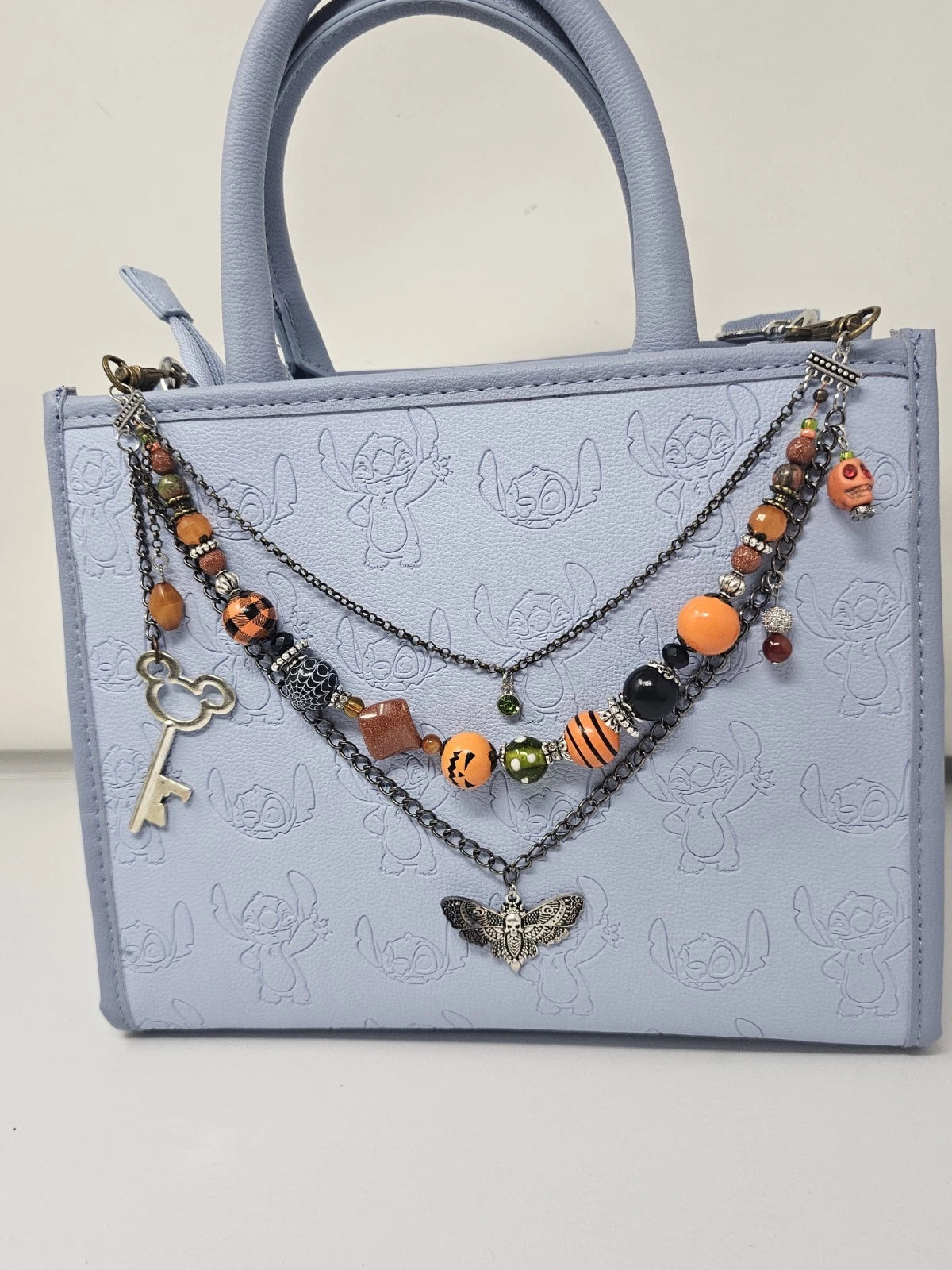 Double Chain Purse Charm - Mickey's Key & Moth