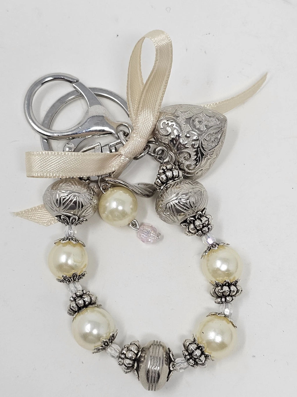 Purse  Charm - Pearl and Hearts