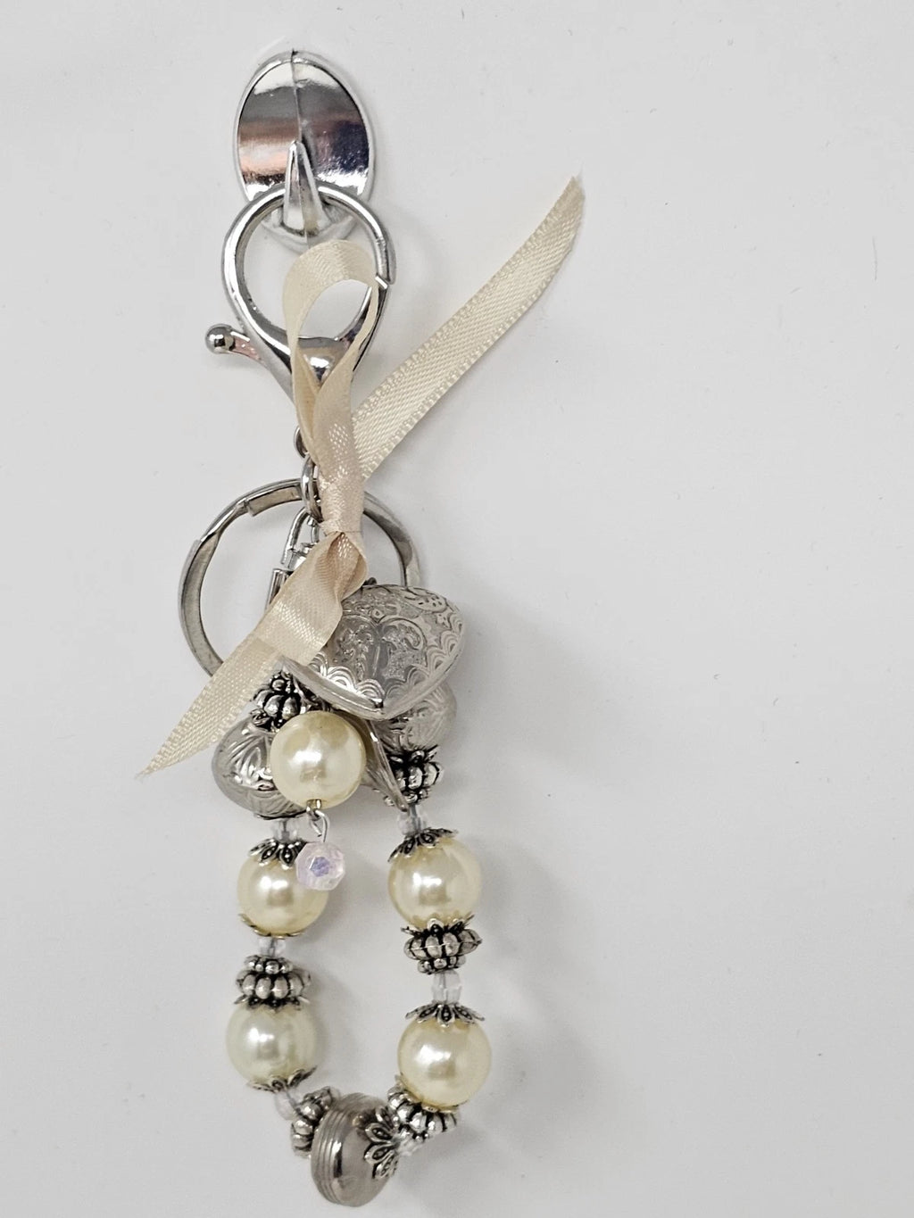 Purse  Charm - Pearl and Hearts