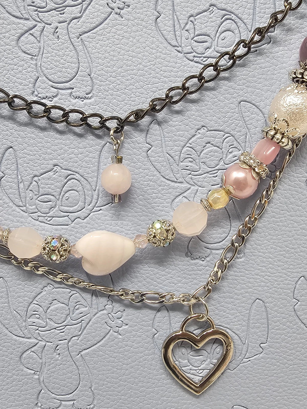 Double Chain Purse Charm - Mickey's Key & Pink Heart