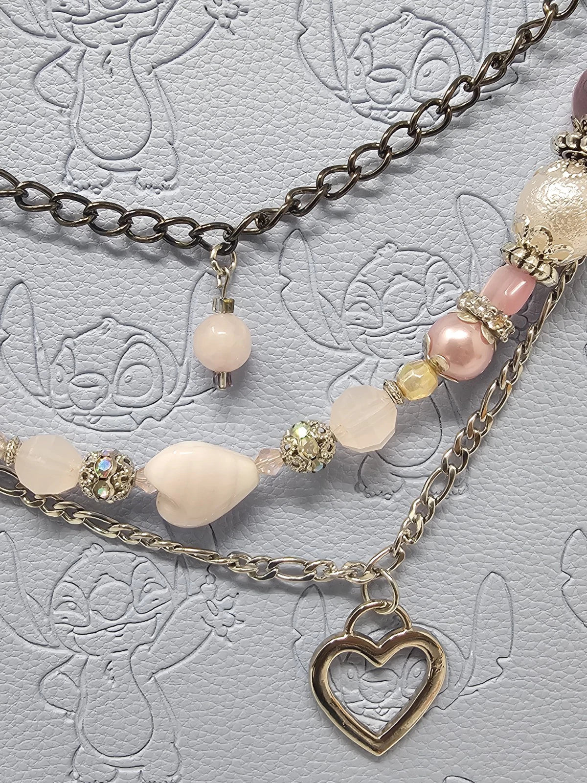Double Chain Purse Charm - Mickey's Key & Pink Heart