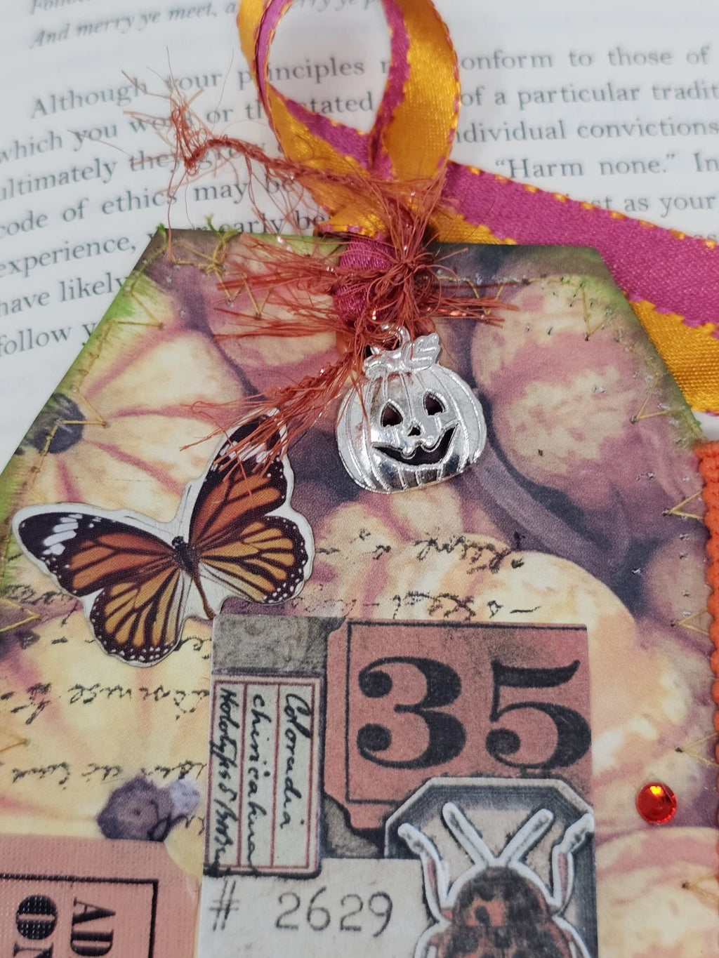 Vintage Bookmark - Pumpkin Adventures