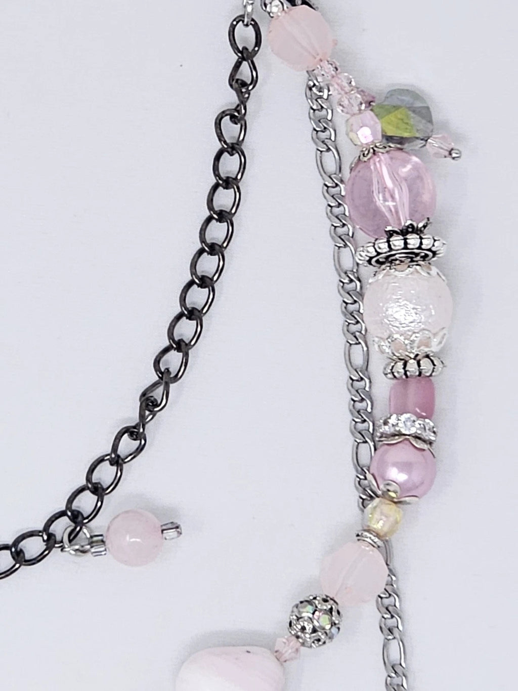 Double Chain Purse Charm - Mickey's Key & Pink Heart