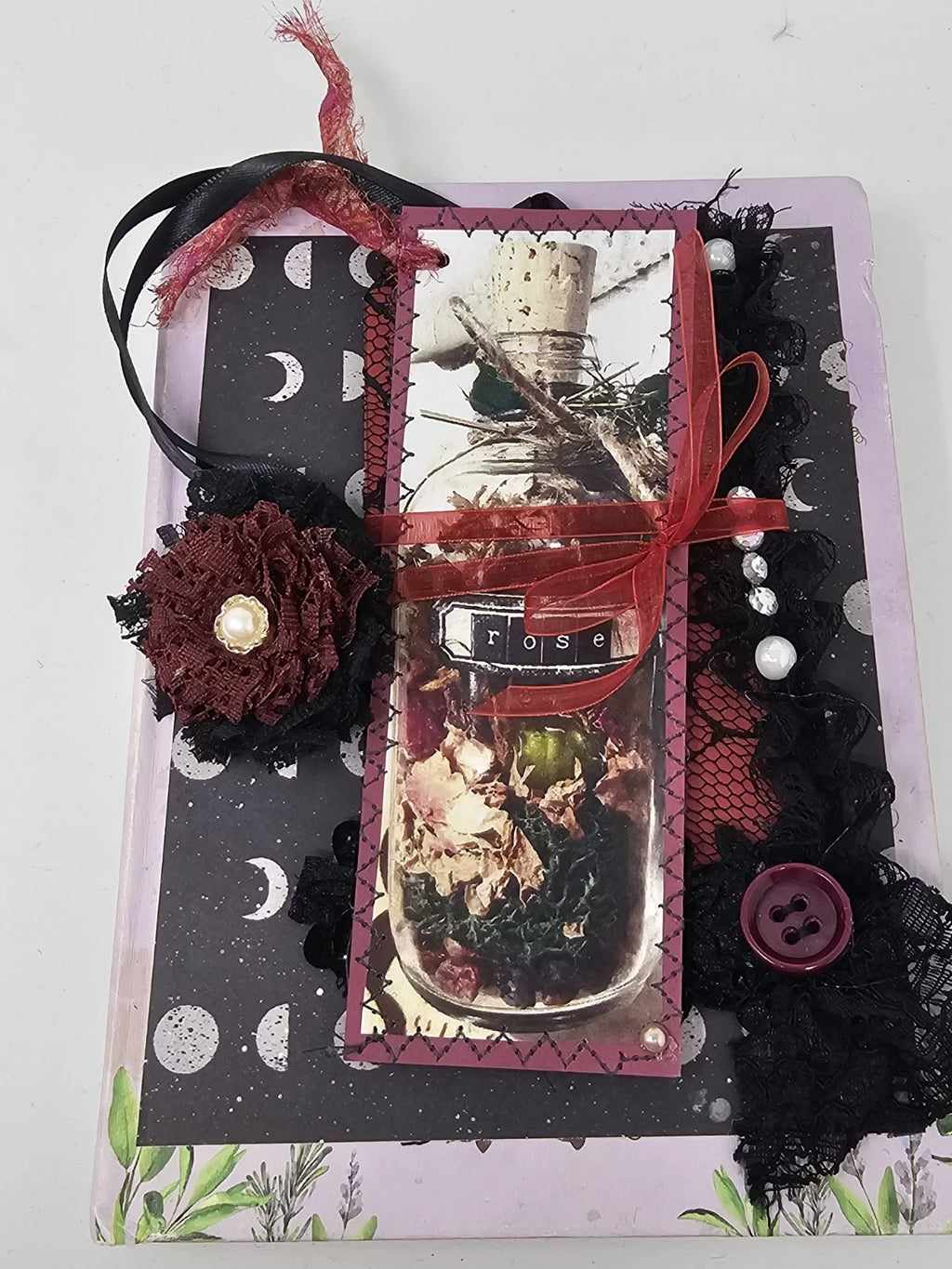 Vintage Chic Lace Bookmark - Rose - Handmade