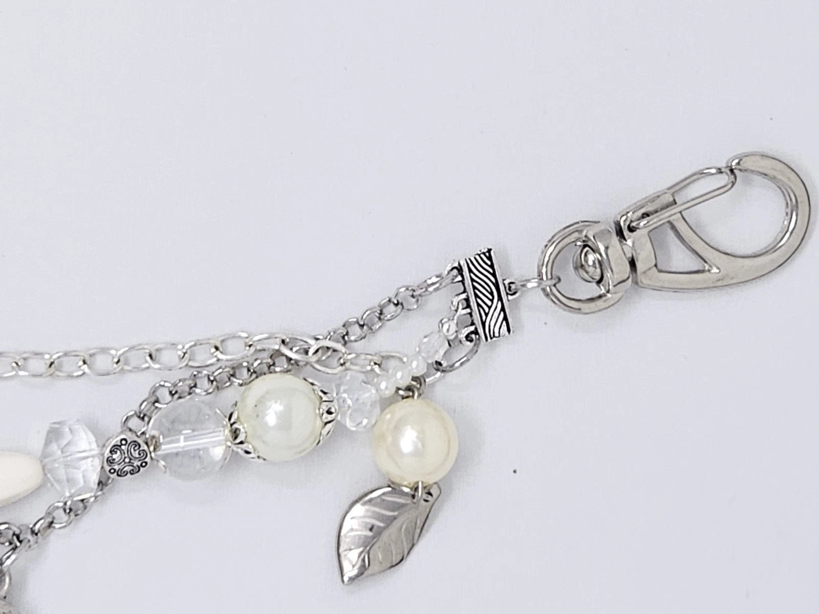 Double Chain Purse Charm - Mickey's Key & Pearls