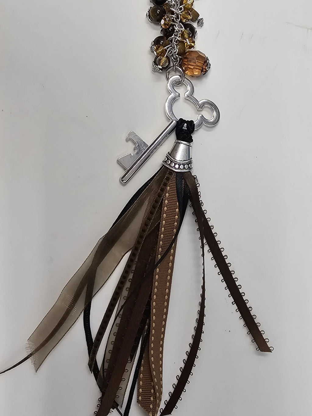 Purse Charm - Disney Key Brown Natural Stones