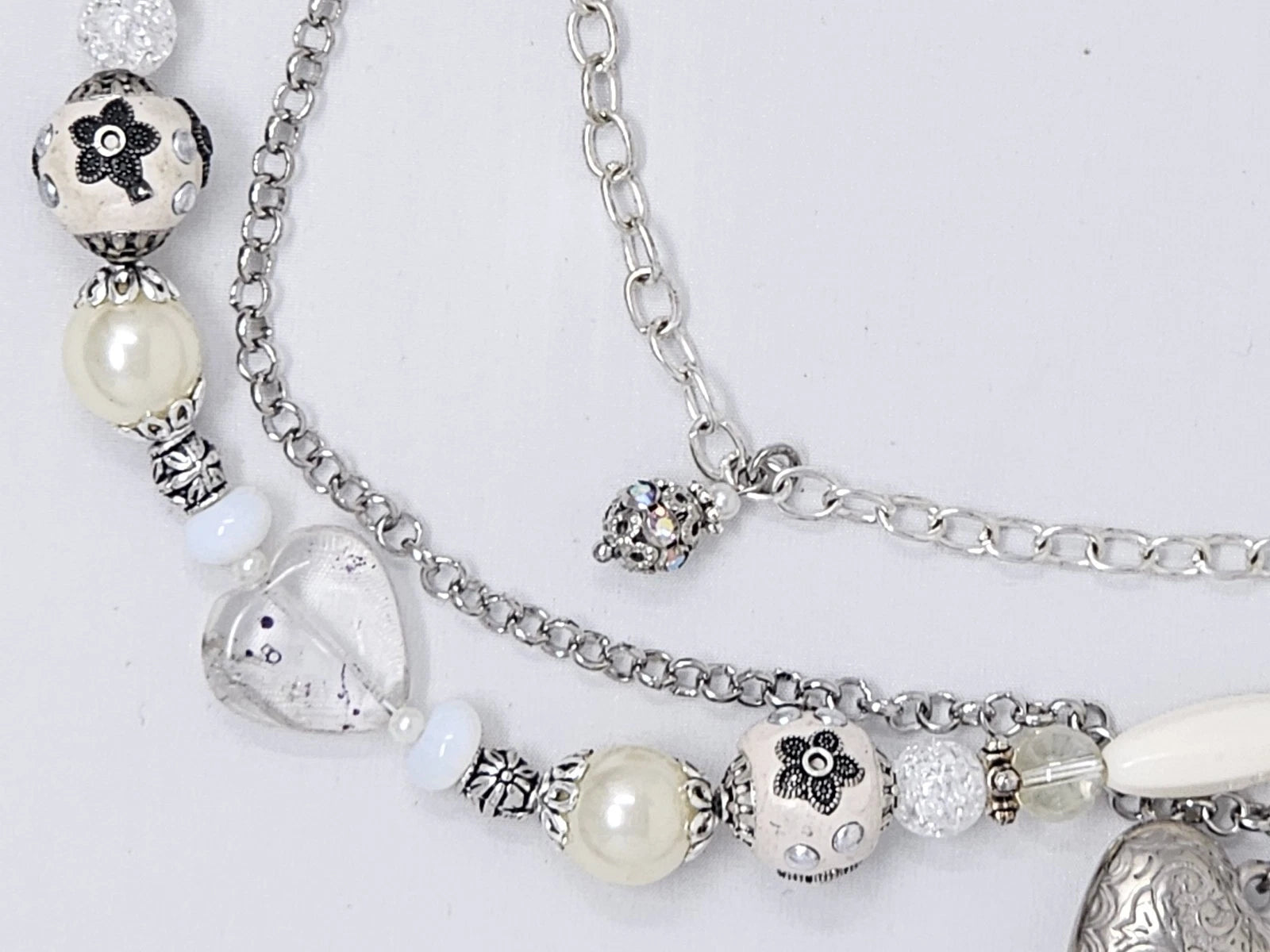 Double Chain Purse Charm - Mickey's Key & Pearls