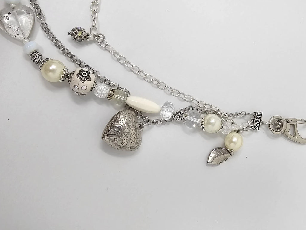 Double Chain Purse Charm - Mickey's Key & Pearls