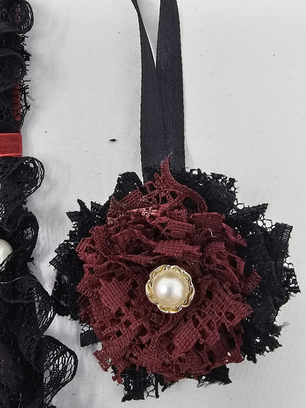 Vintage Chic Lace Bookmark - Rose - Handmade