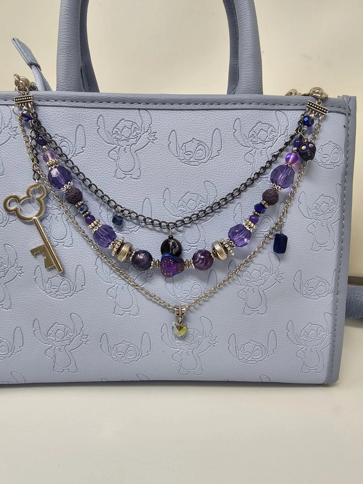 Double Chain Purse Charm - Mickey's Key & Skulls