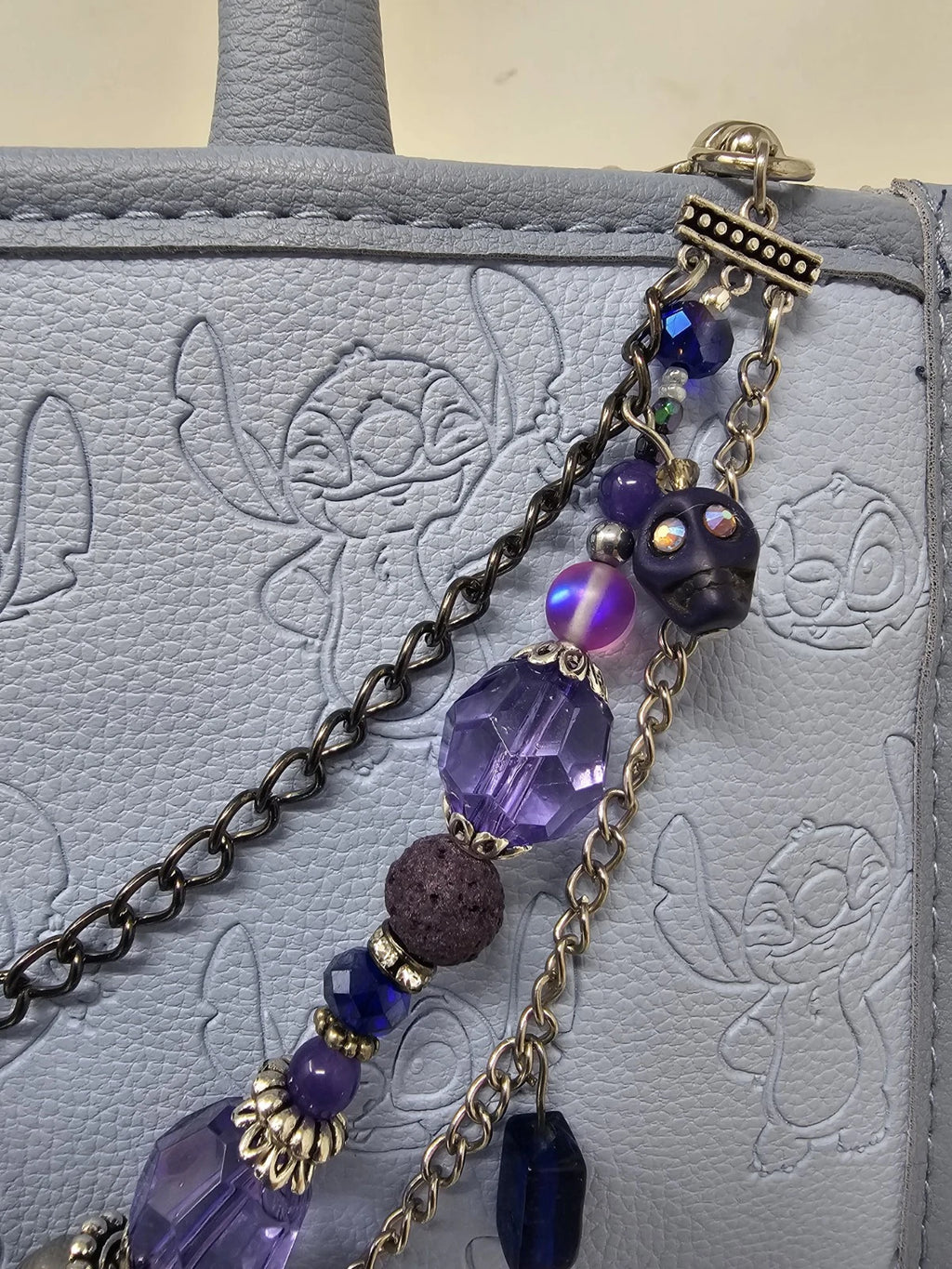 Double Chain Purse Charm - Mickey's Key & Skulls
