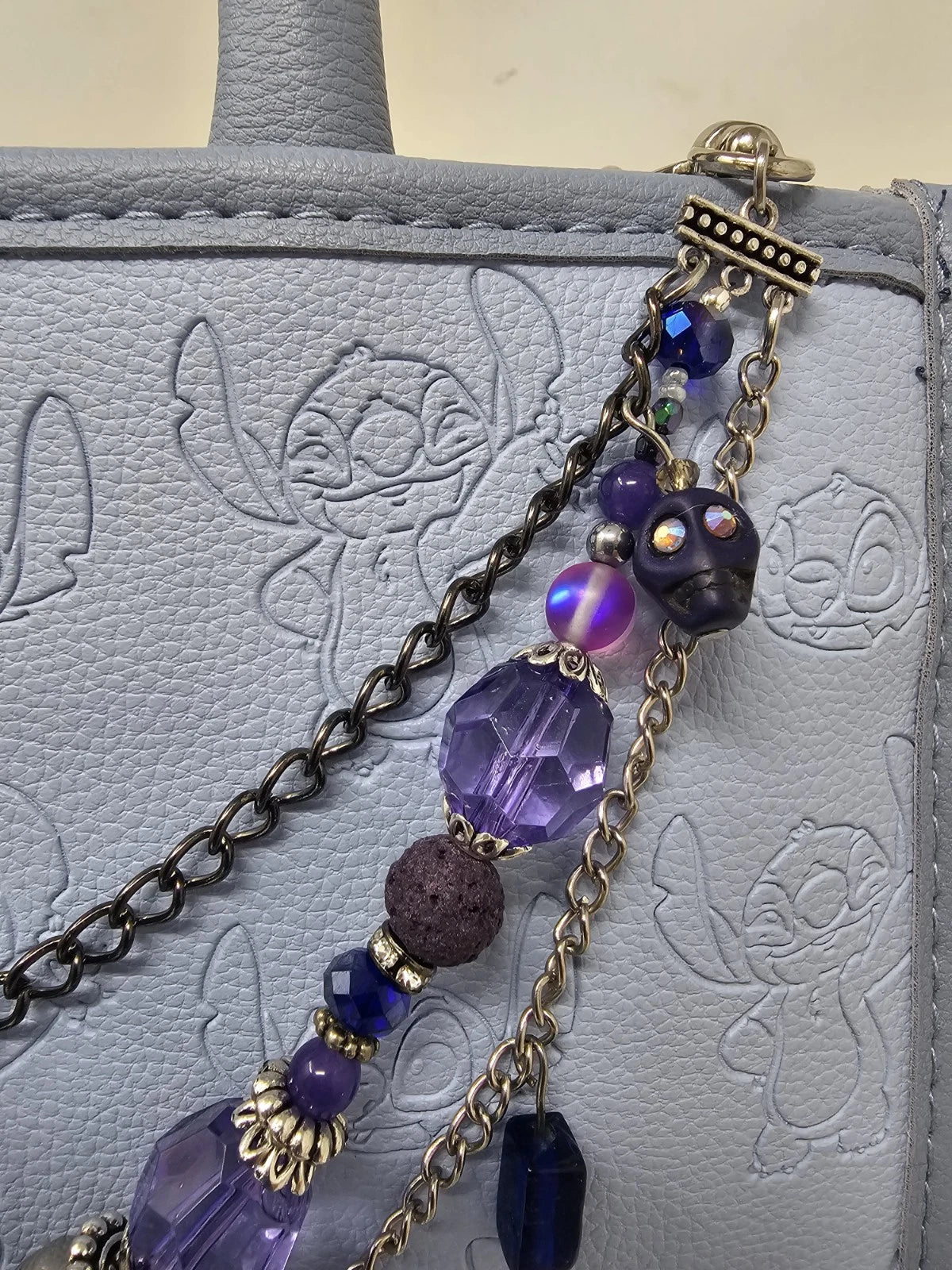 Double Chain Purse Charm - Mickey's Key & Skulls