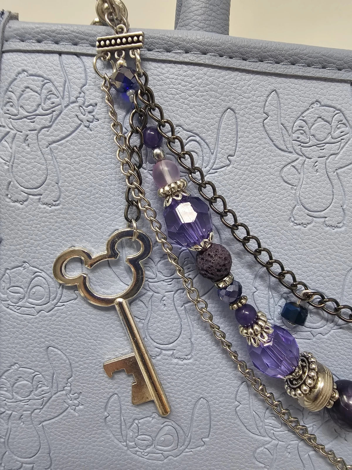 Double Chain Purse Charm - Mickey's Key & Skulls