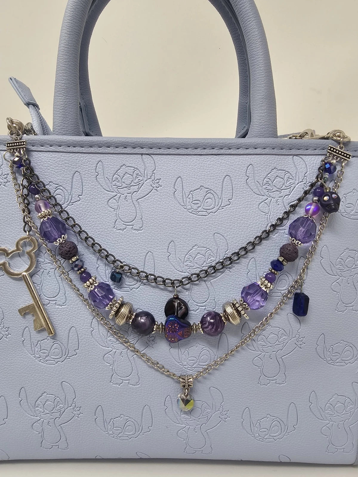 Double Chain Purse Charm - Mickey's Key & Skulls