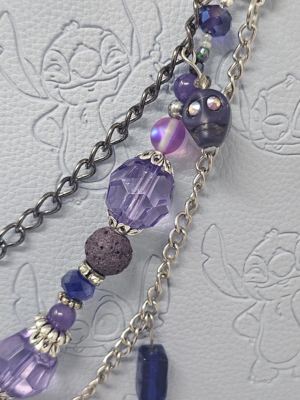 Double Chain Purse Charm - Mickey's Key & Skulls