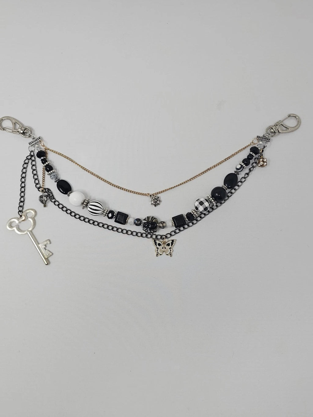 Double Chain Purse Charm - Mickey's Key & Spider
