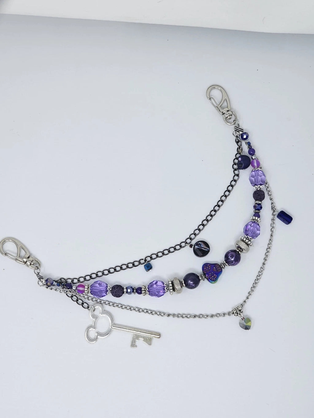 Double Chain Purse Charm - Mickey's Key & Skulls