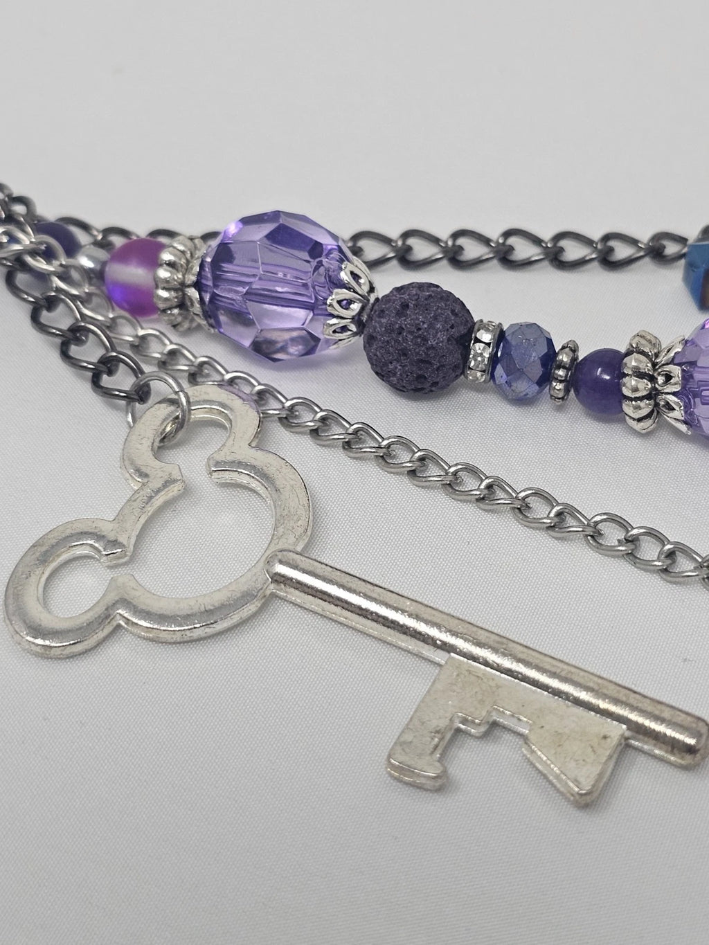 Double Chain Purse Charm - Mickey's Key & Skulls